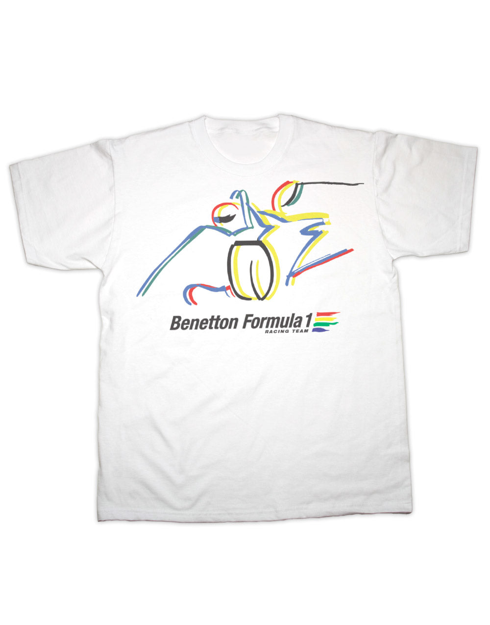 Benetton F1 Car Sketch T Shirt - White - Medium