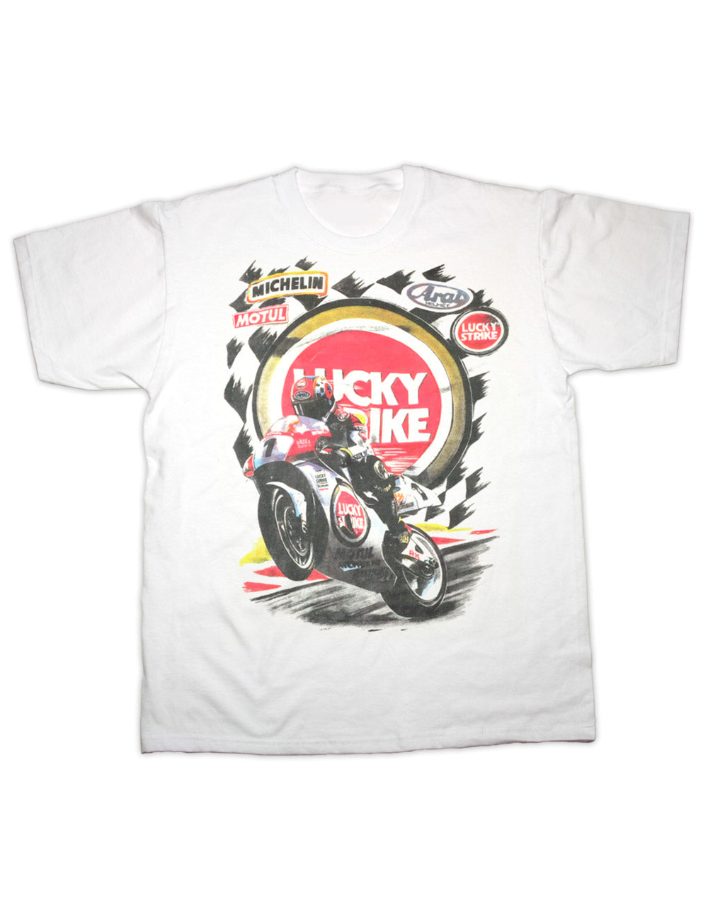 Lucky Strike Bike T Shirt - White - Medium