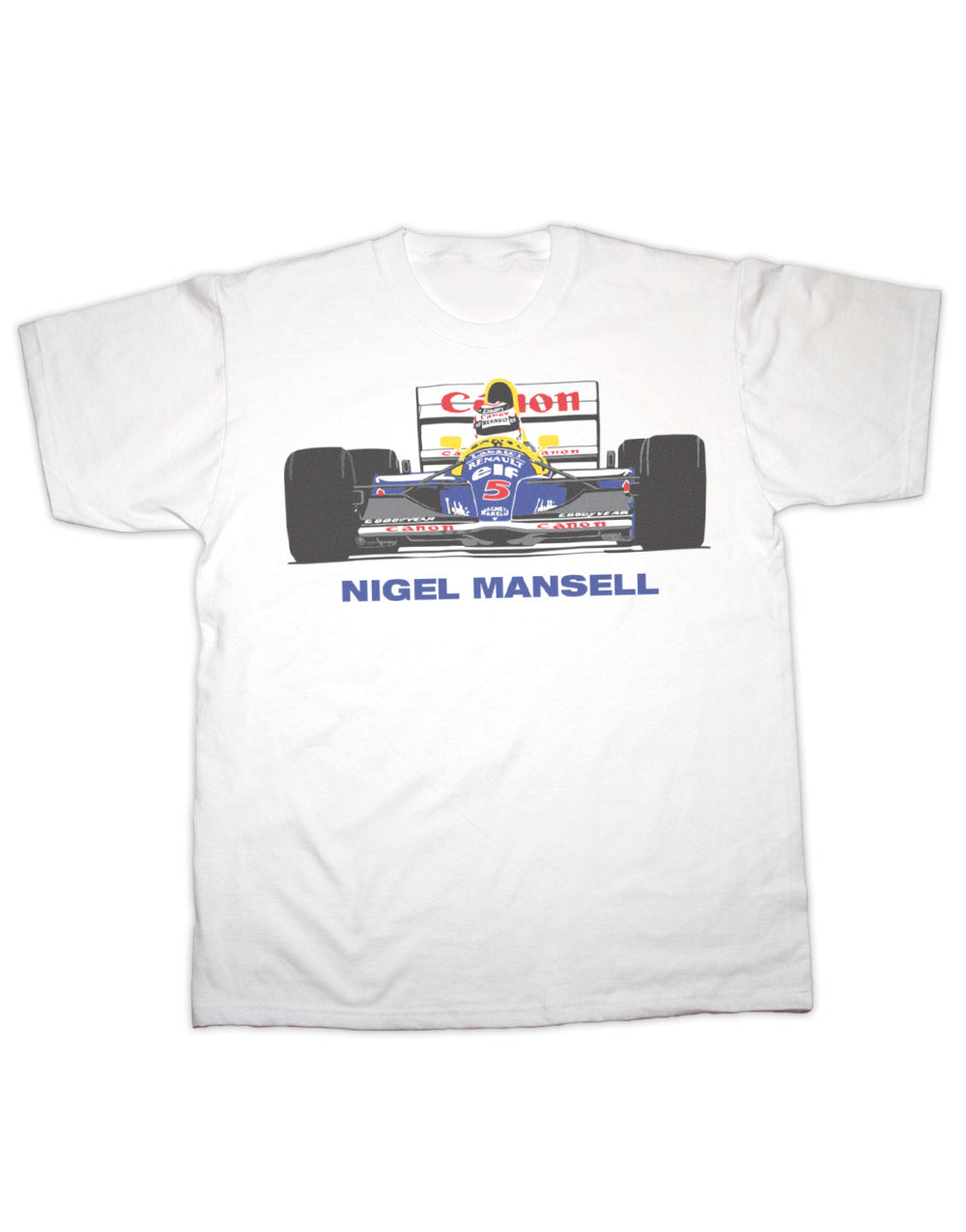 Nigel Mansell T Shirt - White - 2XL