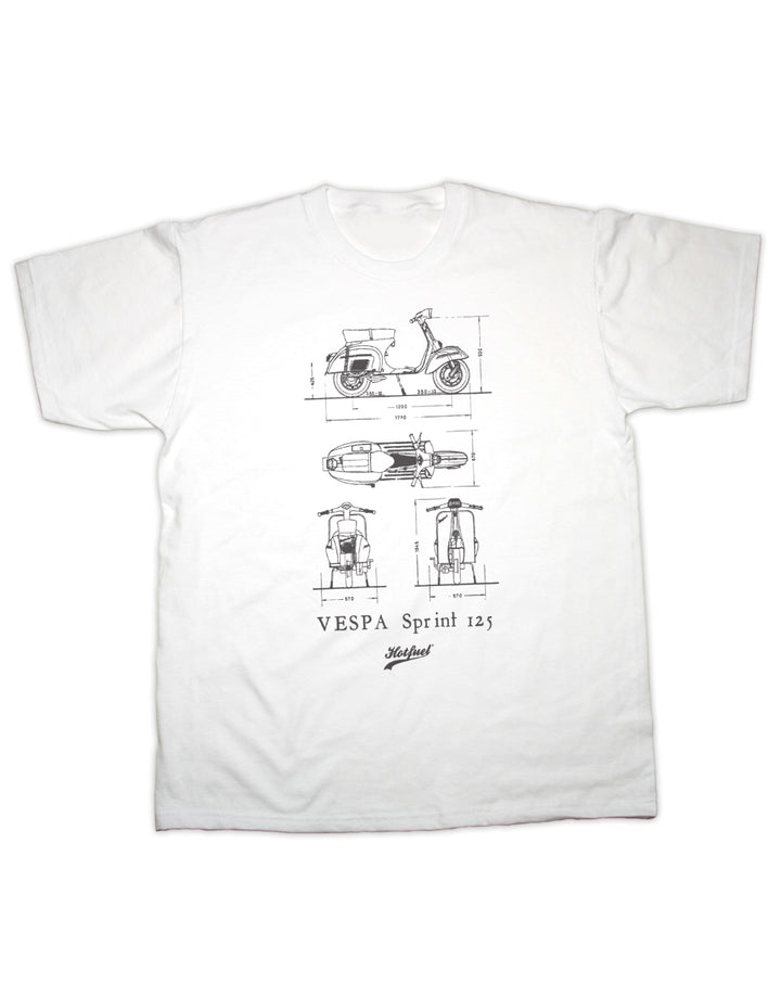 Hotfuel Sprint 125 Blueprint T Shirt